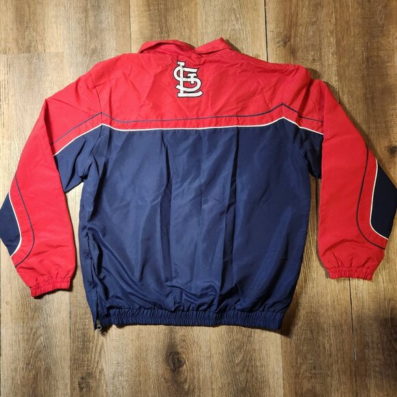 🐦⚾Vtg. MLB St. Louis Cardinals Genuine Merch. Pullover Windbreaker Jacket-L - Picture 2 of 4